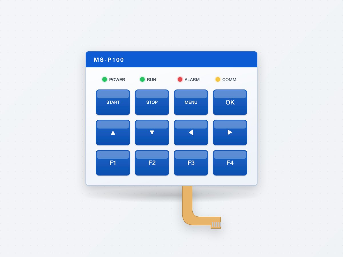 MS-P100 Tactile Membrane Switch Panel with LED Indicators