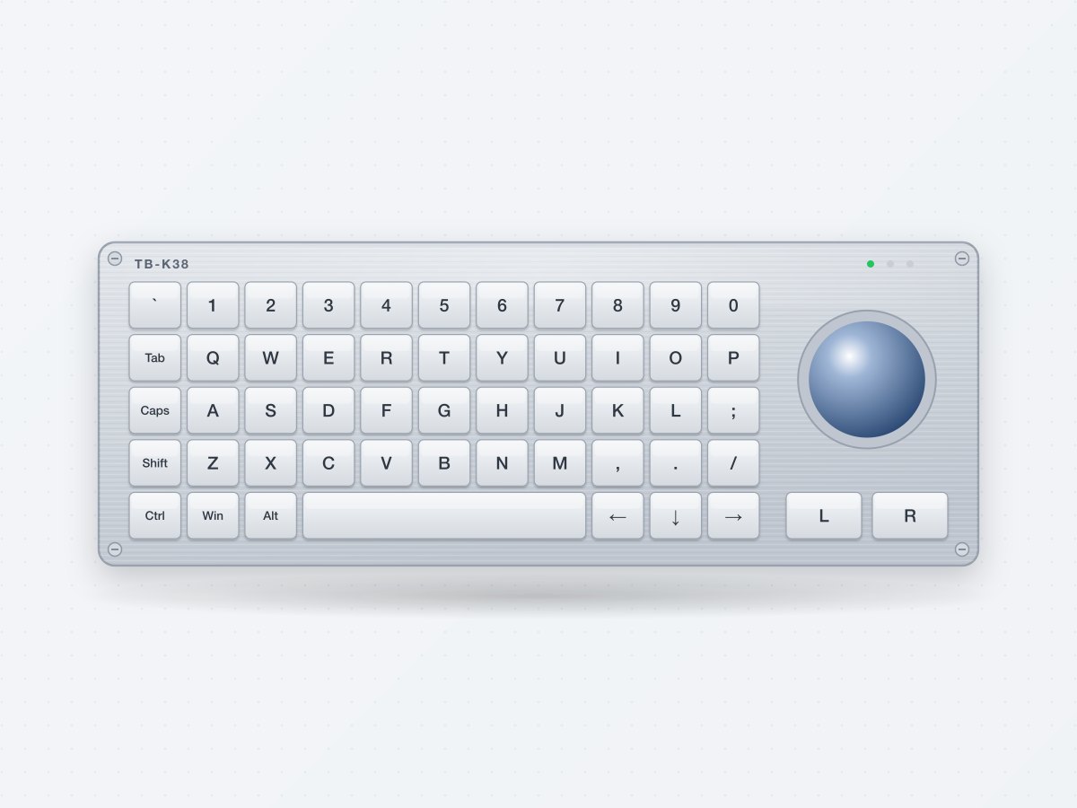 TB-K38 Metal Keyboard with 38 mm Trackball