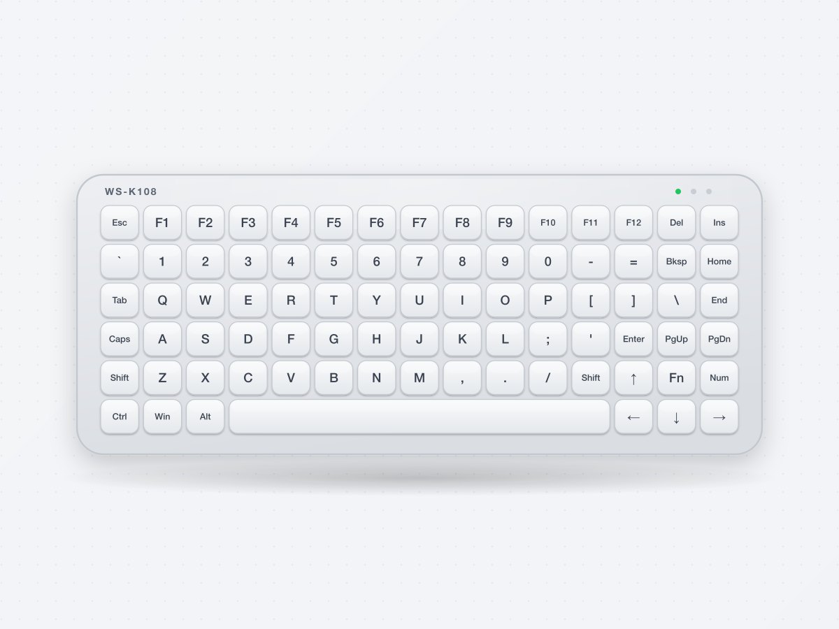 WS-K108 IP68 Washable Silicone Keyboard